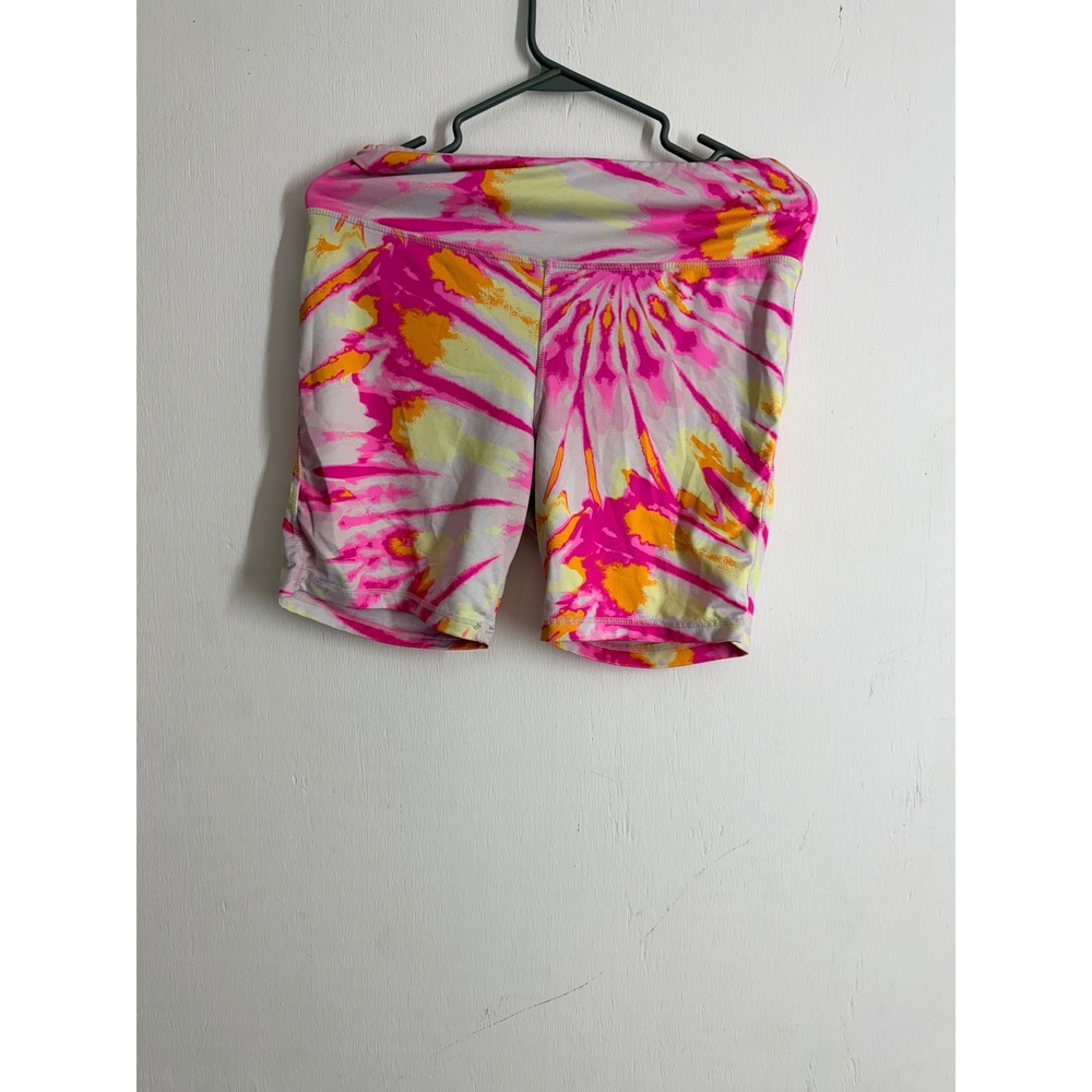 Cabana by Crown & Ivy Pink Tie Dye Biker Shorts Large High Waist Yoga Athletic